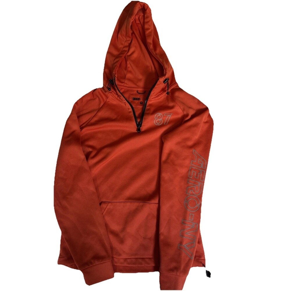 Aeropostale Unisex Hoodi "Aero Eighty Seven" Orange Hoodie Size Small